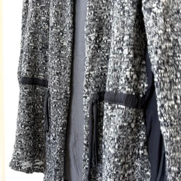 DOLAN LEFT COAST Collection Grey Black Bouclé Blazer-Style Cardigan Women’s XL - Picture 4 of 7